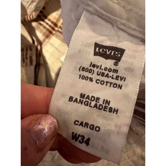 Y2K Levi’s Plaid Cargo Shorts – Men’s Waist 34 - Picture 3 of 9